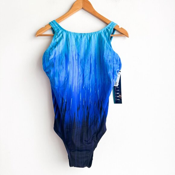 Longitude Vintage Multi Blue One Piece Swimsuit 12 - Picture 4 of 7